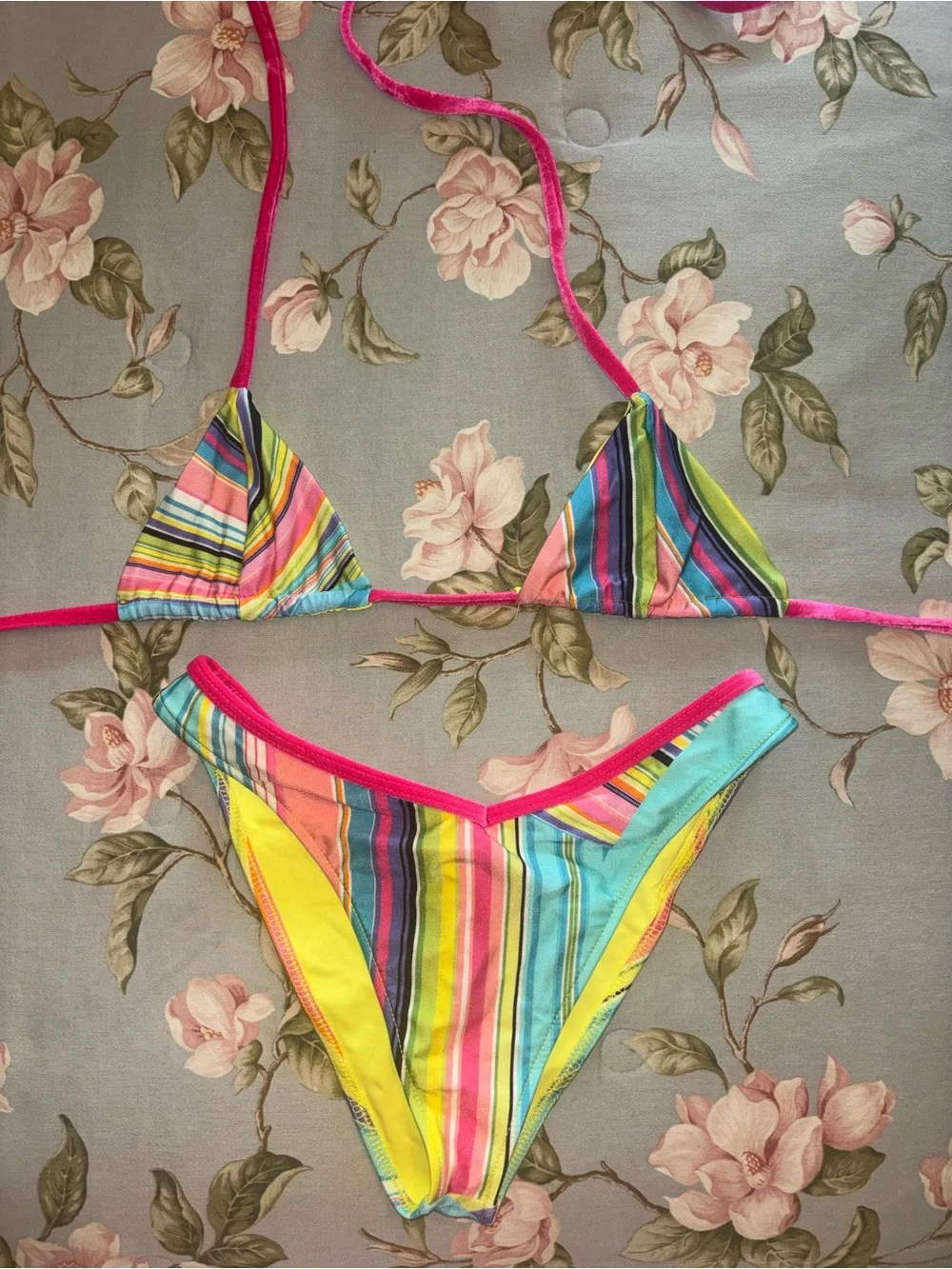 frankie’s bikinis rainbow shine bikini set